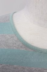 画像5: 【SALE】KANEKO ISAO / ボーダーTシャツ  グレー×サックス T-25-02-23-009-EL-TS-SA-ZT219 (5)