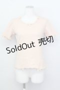 KANEKO ISAO / レースリボン半袖Tシャツ  ピンク T-25-02-23-010-EL-TS-SA-ZT219