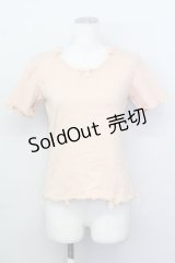 KANEKO ISAO / レースリボン半袖Tシャツ  ピンク T-25-02-23-010-EL-TS-SA-ZT219