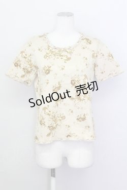 画像1: KANEKO ISAO / 花柄半袖Tシャツ  ベージュ T-25-02-23-014-EL-TS-SA-ZT