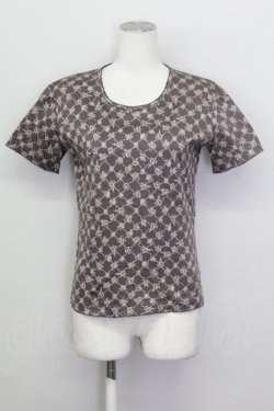 画像1: KANEKO ISAO / 花&格子柄Tシャツ  パープル T-25-02-23-017-EL-TO-SA-ZT219