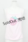 MILK / いちごプリントキャミ  ピンク T-25-03-08-001-ML-TO-SA-ZI