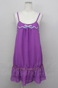 Emily Temple cute / パールリボンシフォンキャミワンピース  パープル T-25-03-08-017-ET-OP-SA-ZI