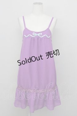 画像1: Emily Temple cute / パールリボンシフォンキャミワンピース  パープル T-25-03-08-017-ET-OP-SA-ZI