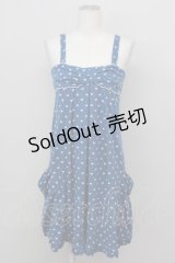 Emily Temple cute / ハートキャミワンピース  青Ｘ白 T-25-03-08-018-ET-OP-SA-ZI