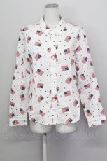 画像1: Candy Stripper / 国旗柄シャツ  白Ｘ赤Ｘネイビー T-25-03-08-003-PU-BL-SA-ZI (1)