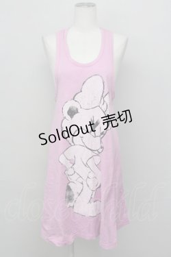 画像1: Candy Stripper / リボンベアノースリーブカットワンピース  ピンクＸ白Ｘ黒 T-25-03-08-019-PU-OP-SA-ZI