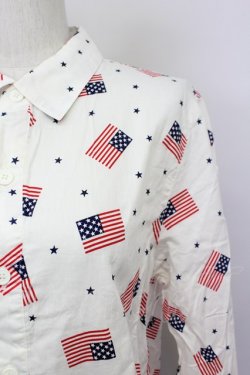 画像4: Candy Stripper / 国旗柄シャツ  白X赤Xネイビー T-25-03-08-003-PU-BL-SA-ZI