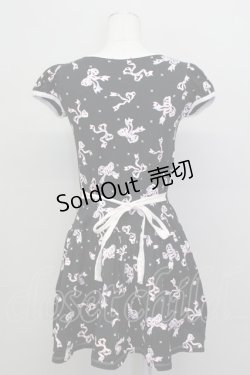画像2: MILK / シルエットRibbonワンピース  黒Ｘピンク T-25-03-08-027-ML-OP-SA-ZI