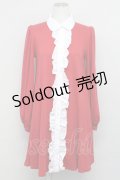 Ank Rouge / Aライン丸衿カットワンピース  レッド T-25-03-08-029-CA-OP-SA-ZI