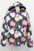 galaxxxy / キャンディ柄中綿ジャケット  ブラック T-25-03-08-031-PU-CO-SA-ZT-C046