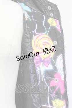 画像8: 【SALE】galaxxxy / キャンディ柄中綿ジャケット  ブラック T-25-03-08-031-PU-CO-SA-ZT-C046