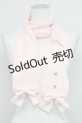 MILK / リボン付ニットスカーフ  ピンク T-25-03-08-037-ML-ZA-SA-ZI