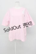Candy Stripper / BEARボーダー半袖カットソー  ピンクＸ白 T-25-03-08-008-PU-TO-SA-ZI