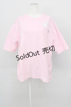画像1: Candy Stripper / BEARボーダー半袖カットソー  ピンクＸ白 T-25-03-08-008-PU-TO-SA-ZI