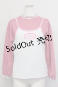 Candy Stripper / キャミ付きトップス  ピンク T-25-03-08-009-PU-TO-SA-ZI