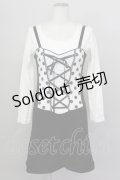 MILK / コルセットデザインカットワンピース  白Ｘ黒 T-25-03-08-002-ML-OP-SA-ZI