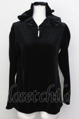 Jane Marple / クマ耳ベロアパーカー  ブラック T-25-03-08-012-JM-TO-SA-ZI