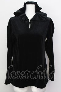 Jane Marple / クマ耳ベロアパーカー  ブラック T-25-03-08-012-JM-TO-SA-ZI