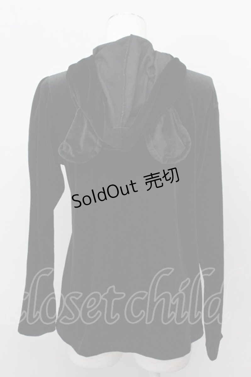 画像2: 【SALE】Jane Marple / クマ耳ベロアパーカー  ブラック T-25-03-08-012-JM-TO-SA-ZT471 (2)