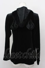 画像2: 【SALE】Jane Marple / クマ耳ベロアパーカー  ブラック T-25-03-08-012-JM-TO-SA-ZT471 (2)