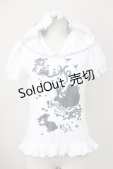 PUTUMAYO / うさみみ半袖カットソー  白Ｘ黒 T-25-03-14-001-PT-TO-SA-ZT