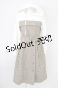 axes femme / チェックフードワンピース  白Ｘブラウン T-25-03-14-017-AX-OP-SA-ZT