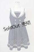 a.r.w / セーラー襟ノースリーブワンピース  ネイビーｘ白 T-25-03-14-020-LO-OP-SA-ZI
