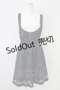 a.r.w / ストライプ&裾刺繍ジャンパースカート  ネイビーＸ白 T-25-03-14-021-LO-OP-SA-ZT