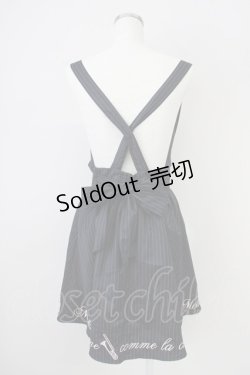 画像2: a.r.w / ストライプ&裾刺繍ジャンパースカート  ネイビーＸ白 T-25-03-14-021-LO-OP-SA-ZT