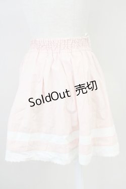 画像2: a.r.w / 編み上げウエストスカート  ピンクｘ白 T-25-03-14-024-LO-SK-SA-ZI