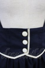 画像4: Amavel / カトラリー刺繍サス付きスカート  紺Ｘ白 T-25-03-14-028-CA-SK-SA-ZT663 (4)
