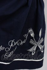 画像6: Amavel / カトラリー刺繍サス付きスカート  紺Ｘ白 T-25-03-14-028-CA-SK-SA-ZT663 (6)