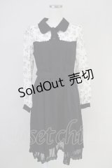axes femme / 柄ブラウスドッキングワンピース  黒Ｘピンク T-25-03-14-030-AX-OP-SA-ZI