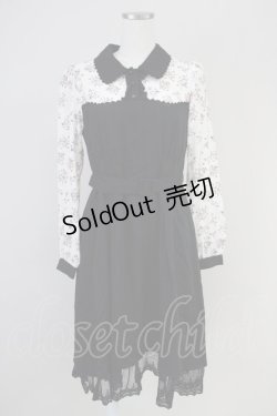 画像1: axes femme / 柄ブラウスドッキングワンピース  黒Ｘピンク T-25-03-14-030-AX-OP-SA-ZI