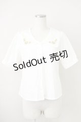 Fi.n.t / キンモクセイ刺繍レース衿ブラウス  白 T-25-03-14-004-CA-BL-SA-ZI