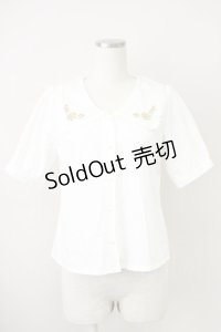 Fi.n.t / キンモクセイ刺繍レース衿ブラウス  白 T-25-03-14-004-CA-BL-SA-ZI