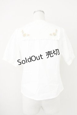 画像2: Fi.n.t / キンモクセイ刺繍レース衿ブラウス  白 T-25-03-14-004-CA-BL-SA-ZI