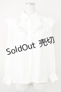 an another angelus / シュラブローズ刺繍シャツ  白 T-25-03-14-005-CA-BL-SA-ZI