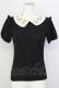 画像1: axes femme POETIQUE / フラワーリボン刺繍襟プルオーバー  黒Ｘアイボリー T-25-03-15-020-AX-TO-SA-ZT (1)