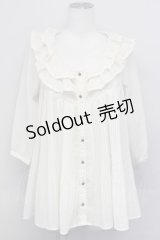 axes femme / フリル襟プリーツ入りブラウス M キナリ T-25-03-15-003-AX-BL-SA-ZT