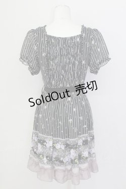 画像2: axes femme / ストライプローズptシフォンワンピース M ブラック T-25-03-15-021-AX-OP-SA-ZT