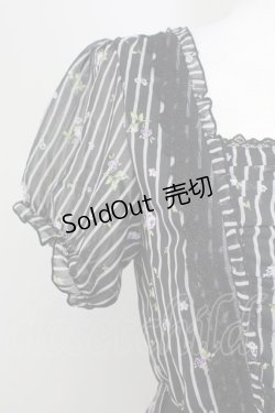 画像3: axes femme / ストライプローズptシフォンワンピース M ブラック T-25-03-15-021-AX-OP-SA-ZT