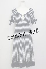axes femme / ボーダー柄マキシワンピース  ネイビーＸ白 T-25-03-15-022-AX-OP-SA-ZT