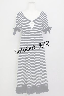 画像1: axes femme / ボーダー柄マキシワンピース  ネイビーＸ白 T-25-03-15-022-AX-OP-SA-ZT