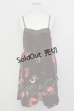 画像1: axes femme / ベロア花柄プリントキャミチュニ  ブラウン T-25-03-15-023-AX-TO-SA-ZT436