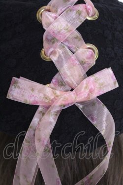 画像3: Princess Melody / レースアップリボンレースベレー  黒Ｘピンク T-25-03-15-046-EL-AC-SA-ZT-K007