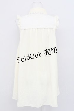 画像2: axes femme / ノースリーブレース配色ロングブラウス  イエローＸ白 T-25-03-15-008-AX-BL-SA-ZT