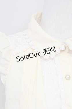 画像3: axes femme / ノースリーブレース配色ロングブラウス  イエローＸ白 T-25-03-15-008-AX-BL-SA-ZT