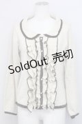 axes femme / 襟フリルニットプルオーバー  アイボリー T-25-03-15-009-AX-TO-SA-ZT